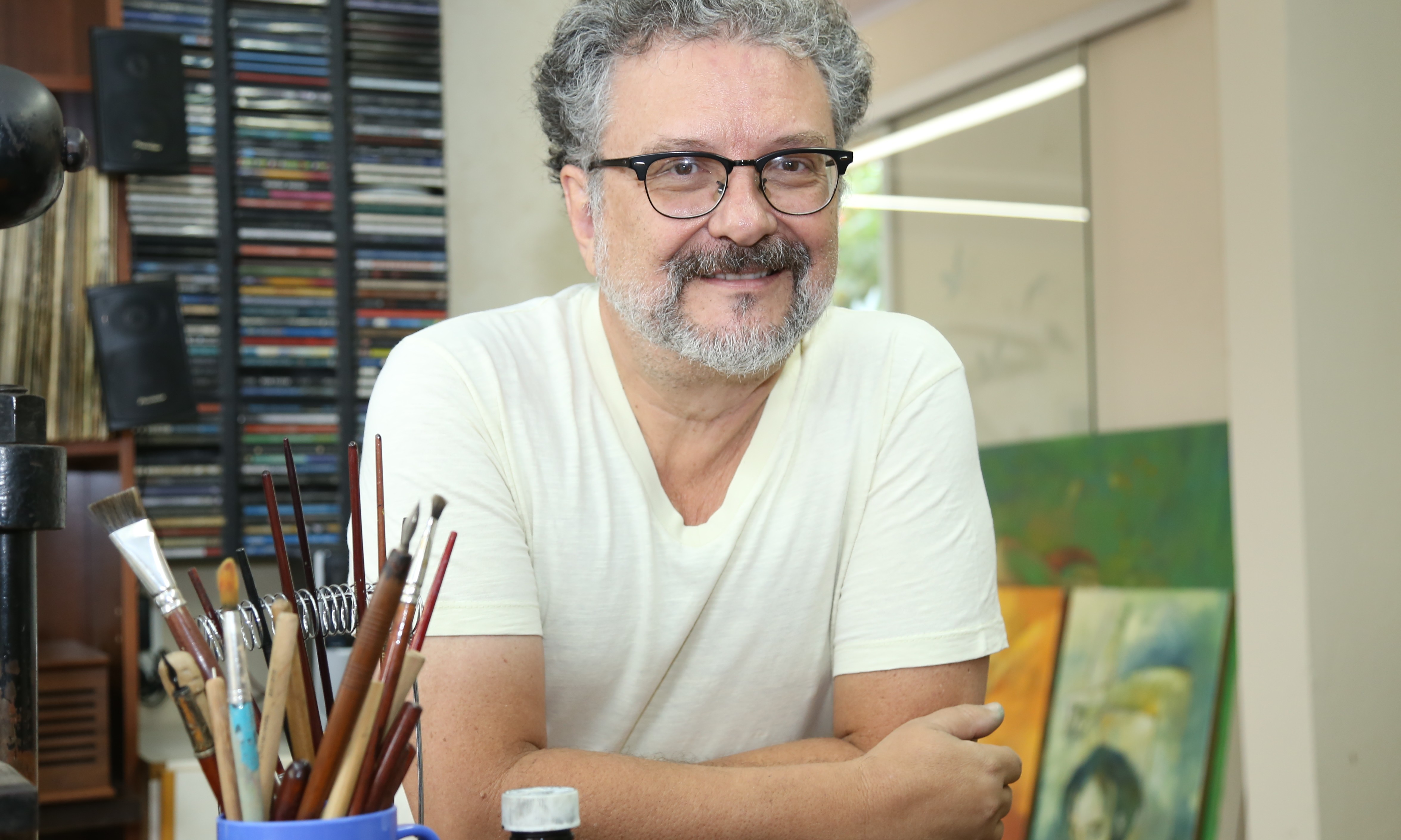 Ivo Indiano é um dos artistas plásticos que integra a exposição Dueto