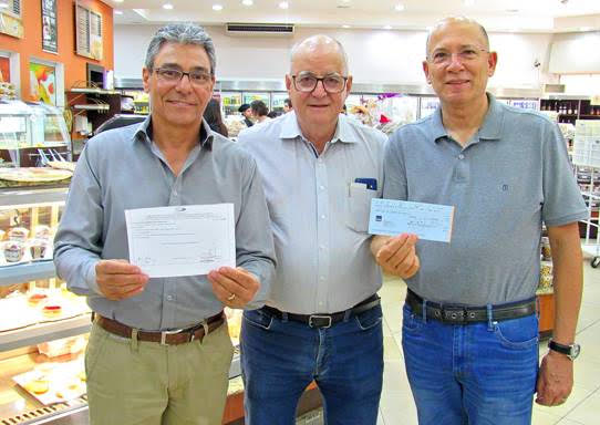 Tony Graciano, José Cândido Chimionato (ambos do Hospital do Câncer) e João Batista de Lima (da Padaria Estrela)
