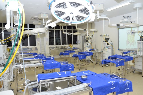 O Unif-Facef também conta com centro cirúrgico para aulas práticas da disciplina (Foto: Reprodução)