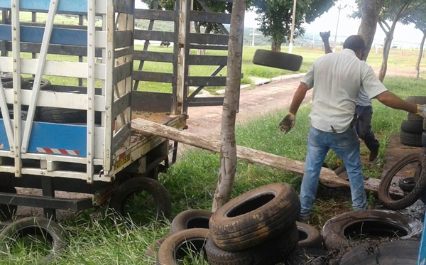 Vigilância e Meio Ambiente atuam na eliminação de pneus usados (Foto HR Multimídia)