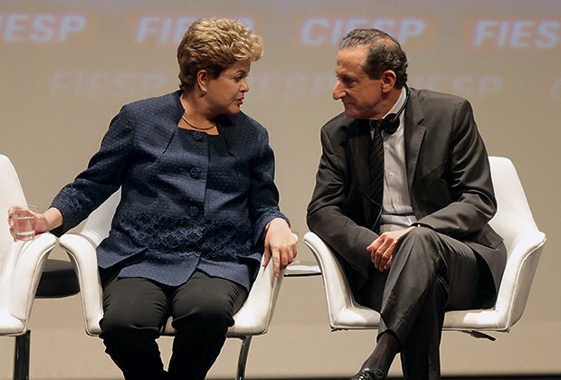 Dilma e Paulo Skaf, presidente da Fiesp (Arquivo JF)