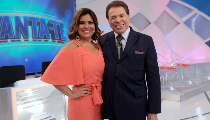 A apresentadora Mara Maravilha com Silvio Santos (Foto: TV Foco)