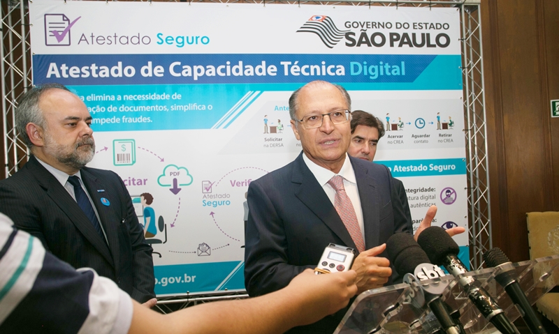 Governador Alckmin, durante lançamento do Atestado Seguro (Foto Governo de SP)