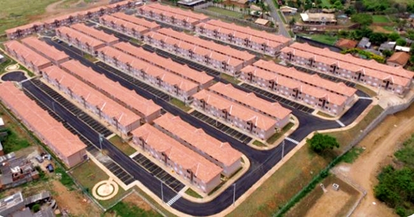Vista aérea do Residencial Bernardino Pucci, em Franca (Foto PM Franca)