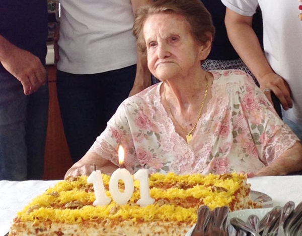 Dona Adair, no aniversário dos seus 101 anos (Foto Arquivo de Família)