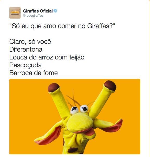 A marca Girrafas fez sucesso com a campanha inspirada no meme (Foto: Reprodução)