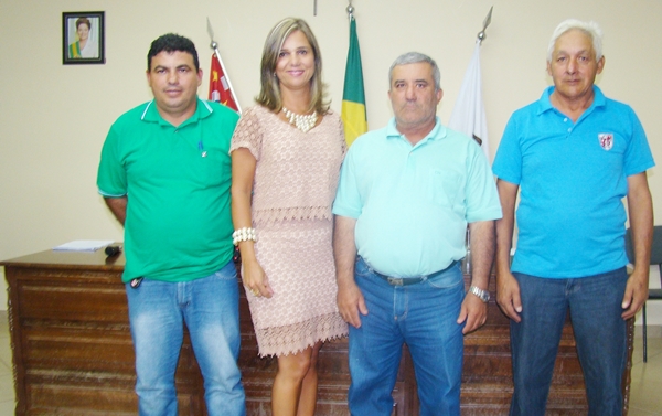Marquinhos do Sindicato Aninha Montanher, Eduardo Stefani e Devair Pedreiro, Mesa Diretora de 2015 da Câmara de RC (Foto HR Multimídia)