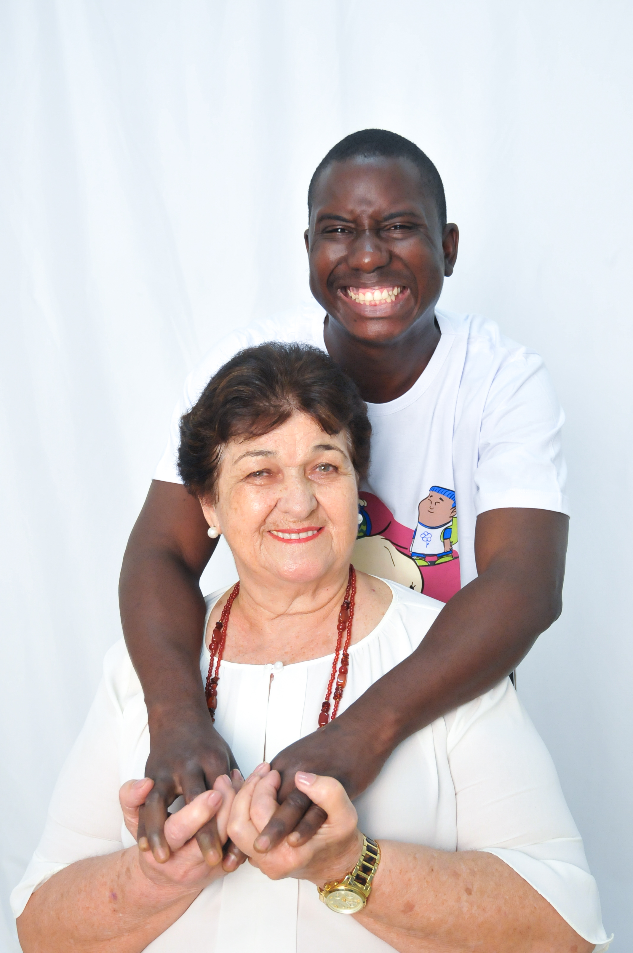 Professora Shirley Baldochi e seu afilhado Renato (Foto: Studio S) 
