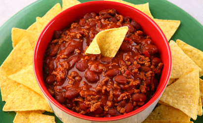 Chilli de carne com tacos