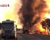 Explosão após batida entre caminhão interdita rodovia BR-262 em Sacramento - Jornal da Franca